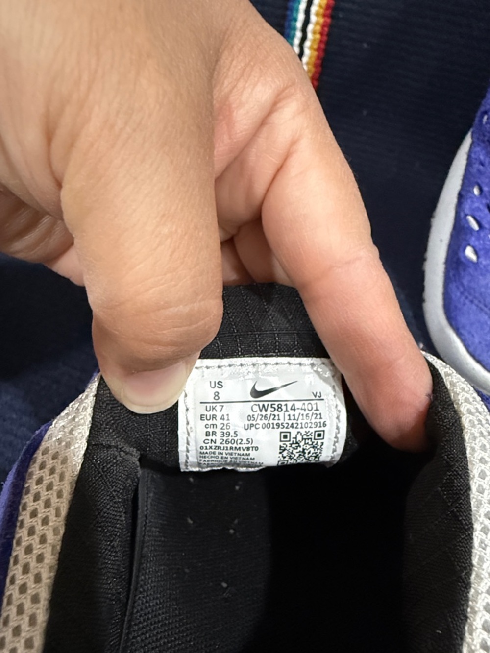 Nike Purple and Yellow Men's Athletic Sneakers - Picture 5 of 5